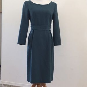 J Crew Wool Anytime Dress - Dark Teal- Size 8.